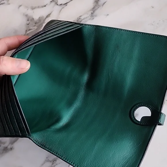 RARE: Hermes Paris Dogon Long Green Wallet - Picture 10 of 15